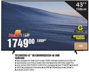 Telewizor ue43bu8002 kxxh samsung