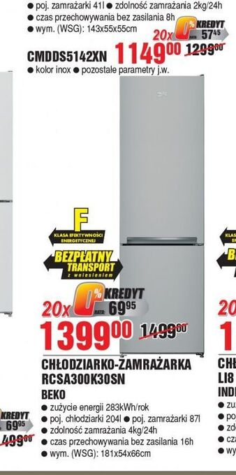 E.Leclerc Lodówka rcsa300k30sn beko oferta
