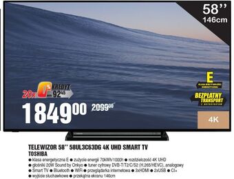 E.Leclerc Telewizor 58" 58ul3c63dg toshiba oferta