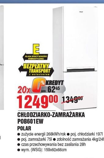 E.Leclerc Chłodziarko-zamrażarka pob601ew polar oferta