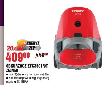 E.Leclerc Odkurzacz workowy zvc3501r antek zelmer oferta