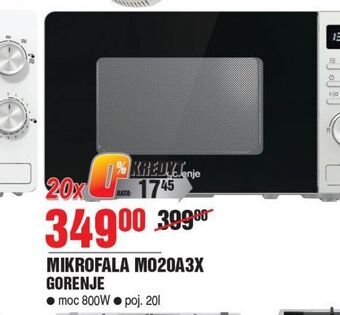 E.Leclerc Kuchenka mikrofalowa mmo20a3x gorenje oferta