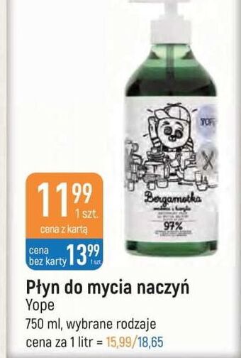 Płyn do mycia naczyń bergamotka yope
