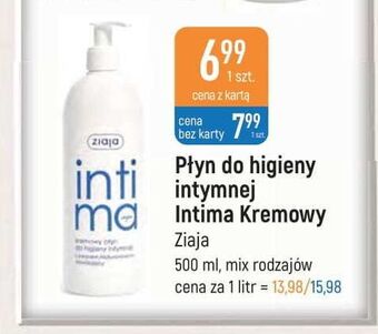 E.Leclerc Kremowy płyn do higieny intymnej z kwasem hialuronowym ziaja intima oferta