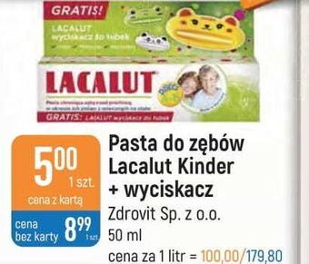 E.Leclerc Pasta do zębów dla dzieci + wyciskacz lacalut kinder oferta