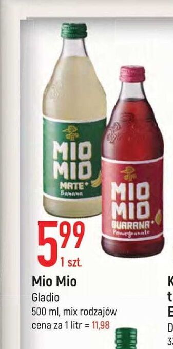 Napój gazowany o smaku bananowym mio mate