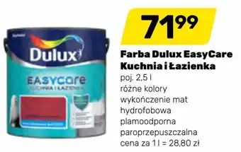 Bricomarche Dulux EasyCare Kuchnia i Łazienka Farba pojemność: 2,5 litrów, różne kolory, wykończenie mat oferta