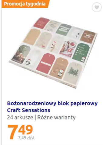 Action Craft Sensations Bożonarodzeniowy blok papierowy 24 arkusze oferta