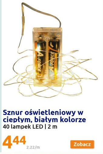 Action Sznur oświetleniowy w ciepłym białym kolorze 40 lampek LED, 2 m oferta