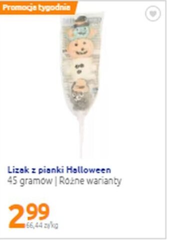 Action Lizak z pianki Halloween 45g oferta