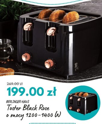 Biedronka Berlinger haus toster black rose o mocy 1200 - 1400 W oferta