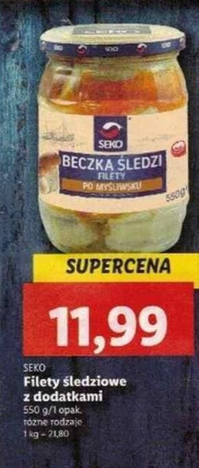 Lidl Seko filety śledziowe z dodatkami oferta
