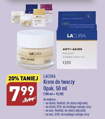 ALDI Krem na dzień spf 15 do każdego rodzaju cery q10 lacura oferta