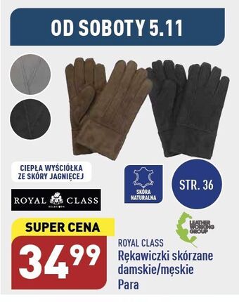 ALDI Rękawiczki damskie skórzane royal class oferta
