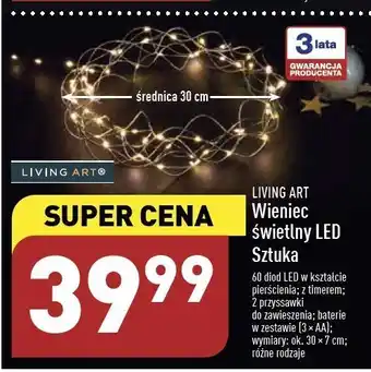 ALDI Wieniec świetlny led living art oferta