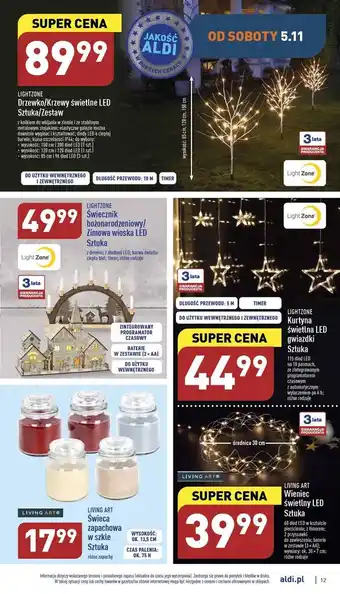 ALDI Drzewko świetlne led lightzone oferta