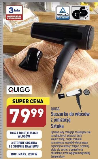 ALDI Suszarka do włosów z jonizacją quigg oferta
