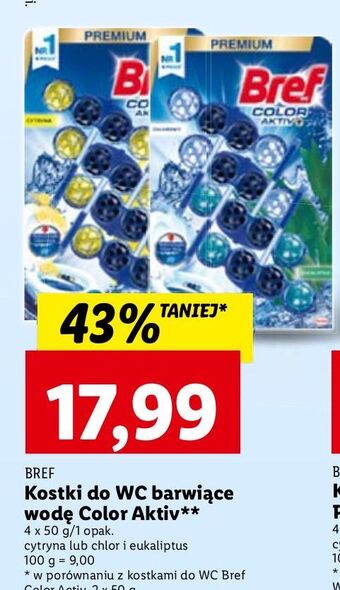 Lidl Zawieszka do wc eukaliptus bref color aktiv (wcześniej blue active) oferta