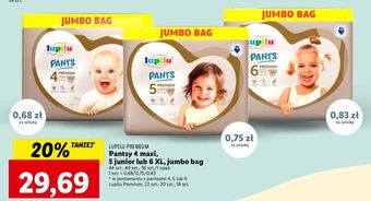 Lidl Pieluchomajtki 6 extra large lupilu pants premium oferta