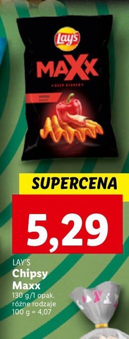 Lidl Chipsy czerwona papryka lay's maxx mocno pogięte oferta
