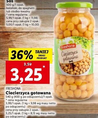 Lidl Ciecierzyca gotowana freshona oferta