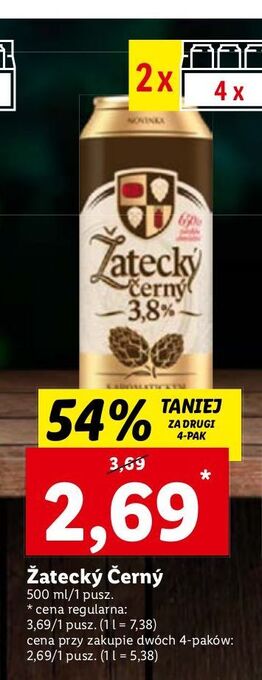 Lidl Piwo zatecky cerny oferta