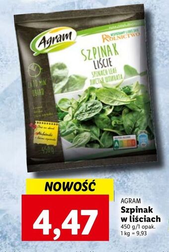 Lidl Szpinak liście agram oferta