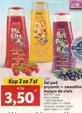 Lidl cien żel pod prysznic - smoothie myjące do ciała 300ml oferta