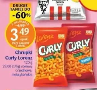 Delikatesy Centrum Lorenz Chrupki Curly 120 g orzechowe, meksykańskie oferta