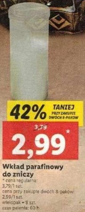 Lidl Wkład parafinowy do zniczy oferta