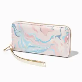 Claire's Gold & pink pastel marble wristlet oferta