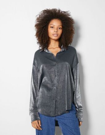 Bershka Satynowa koszula z długim rękawem oferta