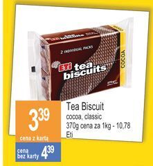 E.Leclerc Herbatniki kakaowe eti tea biscuits oferta