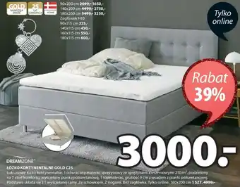 JYSK dreamzone łóżko kontynentalne gold c25 oferta