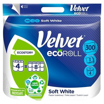 Odido Velvet ecoroll delikatnie biały papier toaletowy 4 rolki oferta