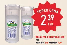 E.Leclerc Wkład parafinowy do zniczy 60h eco+ oferta