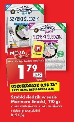 Biedronka Szybki śledzik z ziołami prowansalskimi marinero snack! oferta