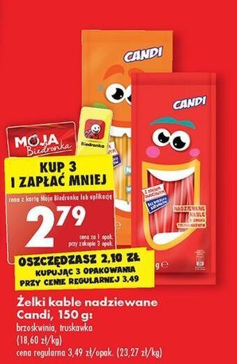 Biedronka Żelki kable brzoskwiniowe candi oferta