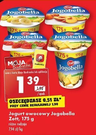 Biedronka Jogurt brzoskwinia zott jogobella oferta