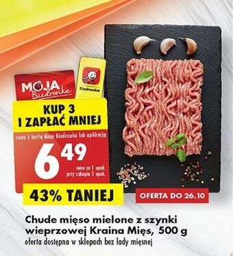 Biedronka Chude mięso mielone z szynki wieprzowej kraina mięsa oferta