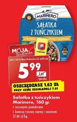 Biedronka Sałatka z tuńczykiem komosą ryżową i sezamem marinero oferta