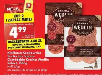 Biedronka Kiełbasa krakowska sucha kraina wędlin select oferta