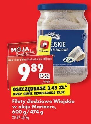 Biedronka Filety śledziowe wiejskie w oleju marinero oferta