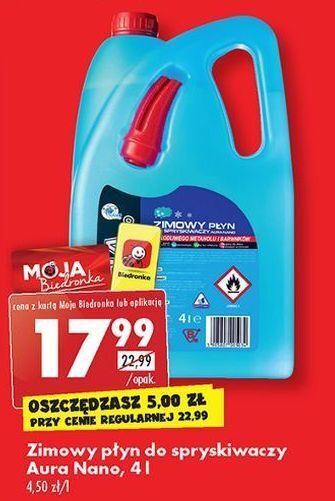 Biedronka Płyn do spryskiwaczy zimowy aura nano oferta