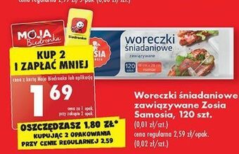 Biedronka Woreczki śniadaniowe wiązane zosia samosia oferta