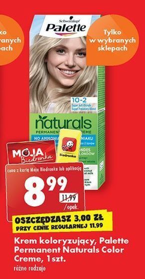 Biedronka Farba do włosów 10-2 palette permanent naturals color creme oferta