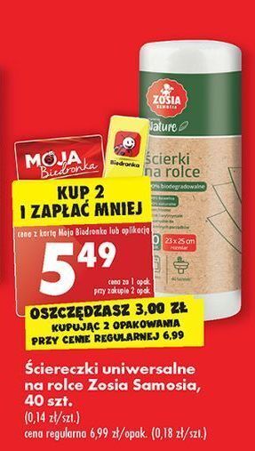 Biedronka Ściereczki na rolce zosia samosia oferta
