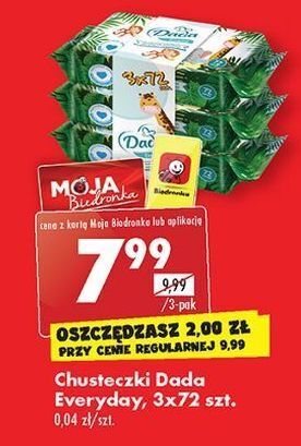 Biedronka Chusteczki rumianek i alantoina dada everyday oferta