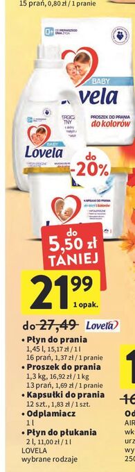 Intermarche Kapsułki do prania bieli i kolorów lovela baby oferta