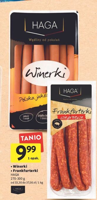Intermarche Frankfurterki wieprzowe haga oferta